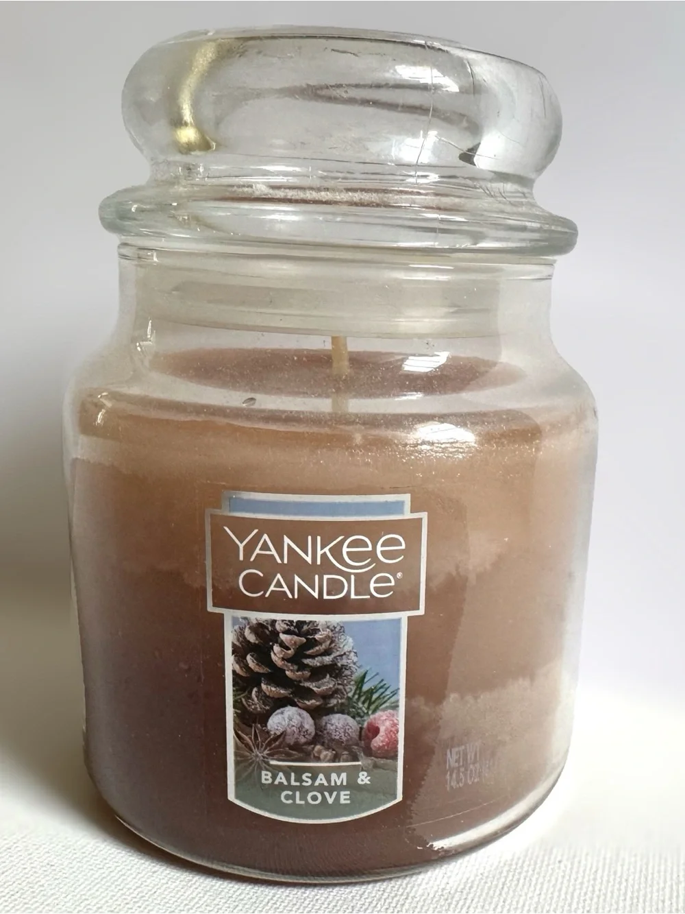 Yankee Candle Balsam & Clove Scented Jar Candle 14.5 Oz Holiday Unburned Retired
